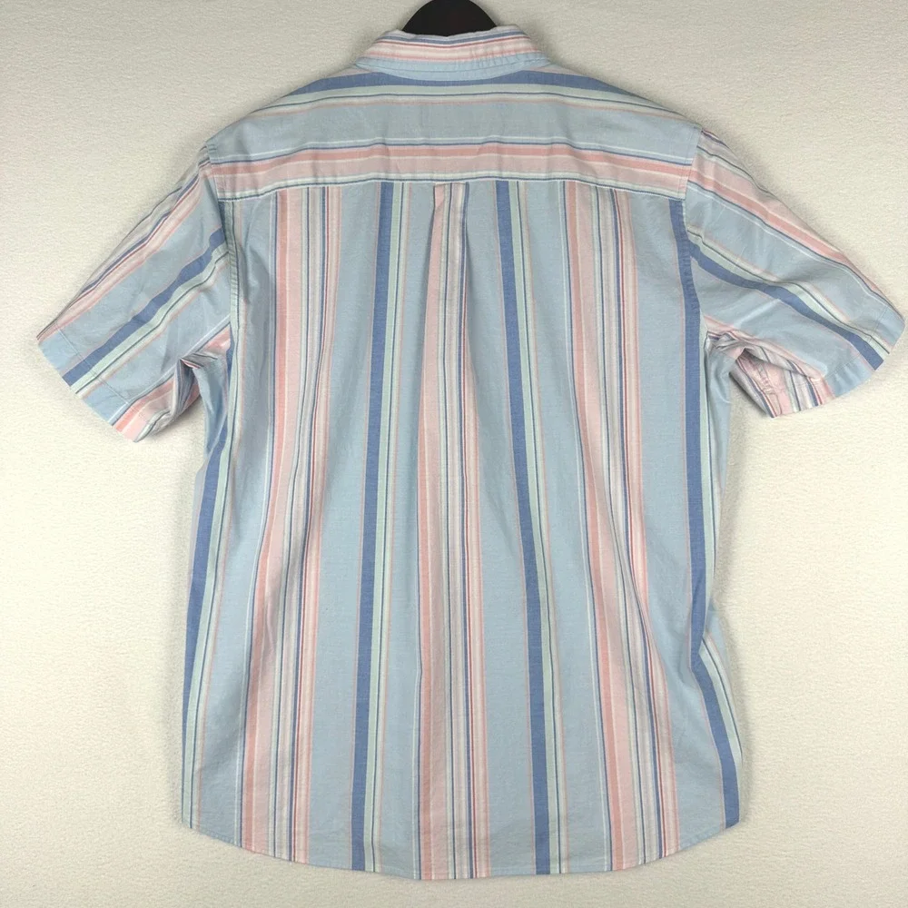 Vineyard Vines Mens M Classic Fit SS Striped Button Down Shirt Pastel Blue